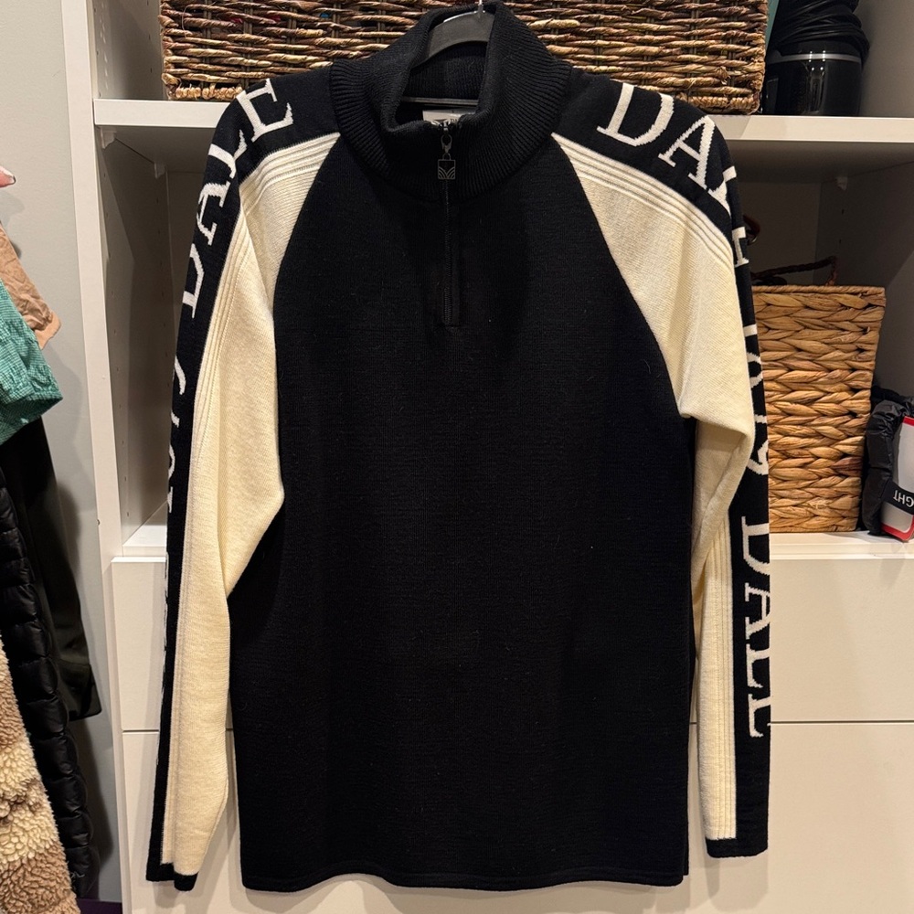 Dale of Norway Women's Black and Cream Zip-Up Sweater (never worn)